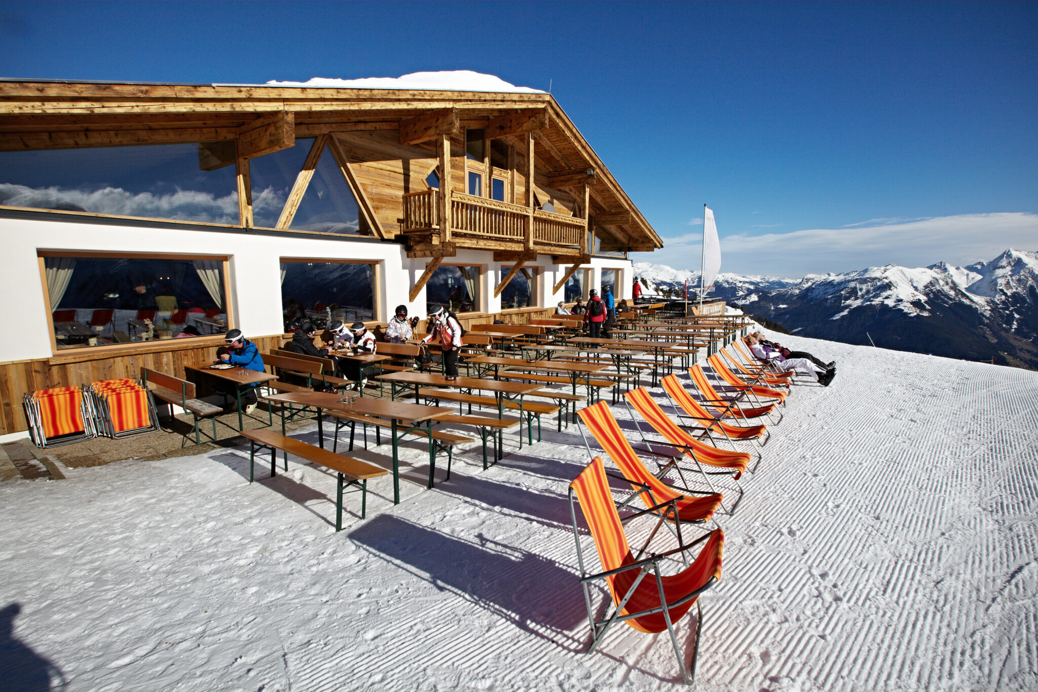 Mountains ski resort - Alps Austria in sunny day