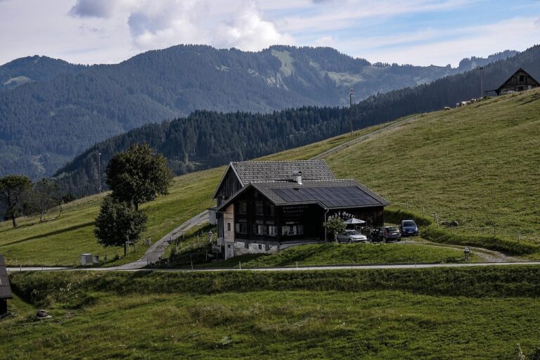 alpe, mountain, landscape, nature, summer, house, austria, alps